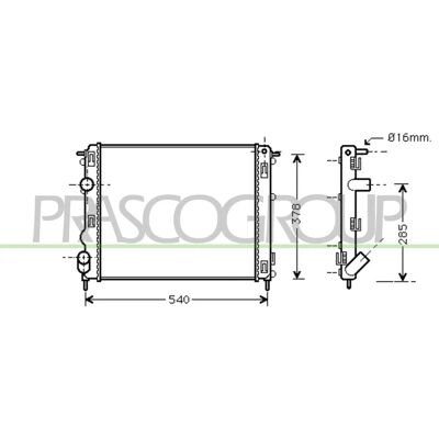PRASCO DS917R005 Aluminium Radiator - Kjølesystem PRASCO DS917R005 Aluminium Radiator - Kjølesystem