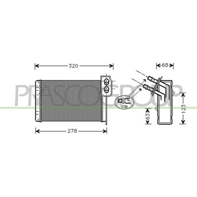 PRASCO RN916H001 - Radiateur de chauffage Renault Kangoo PRASCO RN916H001 - Radiateur de chauffage Renault Kangoo