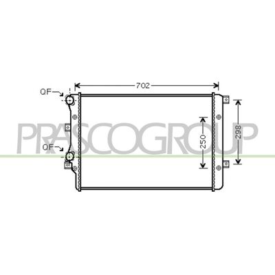 PRASCO AD202R004 Aluminium Engine Radiator - VW Golf, Touran PRASCO AD202R004 Aluminium Engine Radiator - VW Golf, Touran