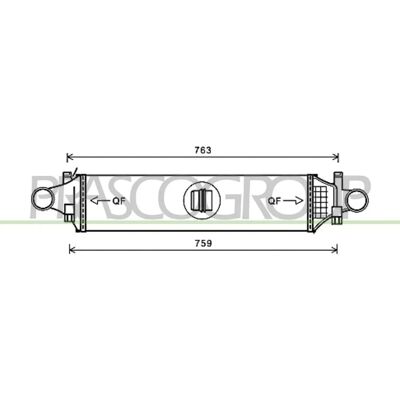 Intercooler PRASCO ME328N002 - Schimbător de aer cu racorduri rapide Intercooler PRASCO ME328N002 - Schimbător de aer cu racorduri rapide