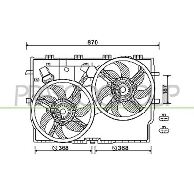 PRASCO FT930F004 Ventilateur de moteur - Ventilateur de radiateur PRASCO FT930F004 Ventilateur de moteur - Ventilateur de radiateur