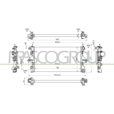 PRASCO CI954R001 Aluminium Radiator - FIAT Ducato III Van PRASCO CI954R001 Aluminium Radiator - FIAT Ducato III Van
