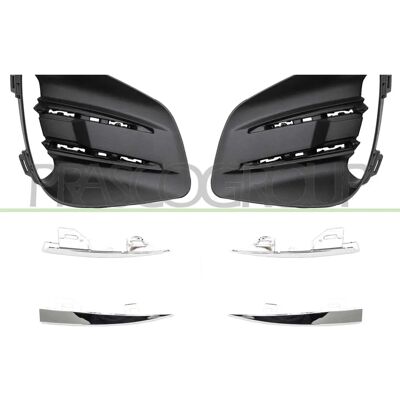 Renault - Clio V - Chrome trim - Embossed black - Grille Renault - Clio V - Chrome trim - Embossed black - Grille