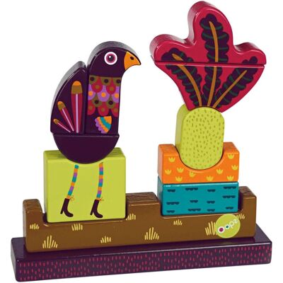 Rompecabezas magnético de madera OOPS Pavo Real - 8/11 piezas Rompecabezas magnético de madera OOPS Pavo Real - 8/11 piezas
