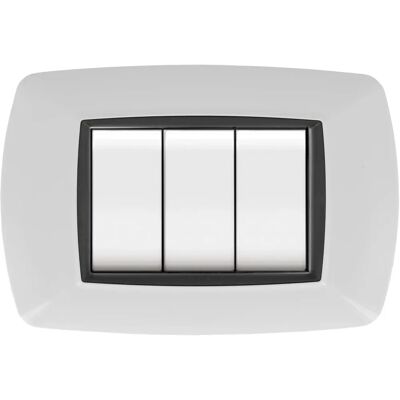 Bricoman Tecnomat Placca 3 Moduli - Placca da Parete Elettrica Bricoman Tecnomat Placca 3 Moduli - Placca da Parete Elettrica