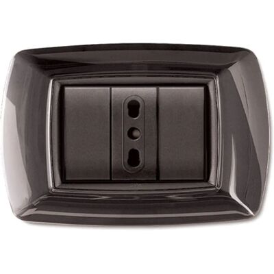 ELETTROCANALI - Placca Mylife 3 Moduli Nero Glittering ELETTROCANALI - Placca Mylife 3 Moduli Nero Glittering