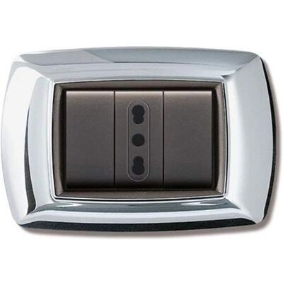 ELETTROCANALI Modello ECL2983CR - Placchetta per 3 Moduli - Placchetta ELETTROCANALI Modello ECL2983CR - Placchetta per 3 Moduli - Placchetta