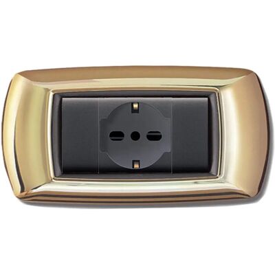 Bricoman Tecnomat Placca 4 Module Gold - Schalterplatte Bricoman Tecnomat Placca 4 Module Gold - Schalterplatte
