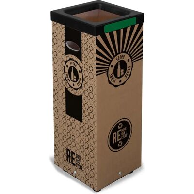 Poubelle de recyclage JPG 100L Couvercle métal vert - Publicité Poubelle de recyclage JPG 100L Couvercle métal vert - Publicité