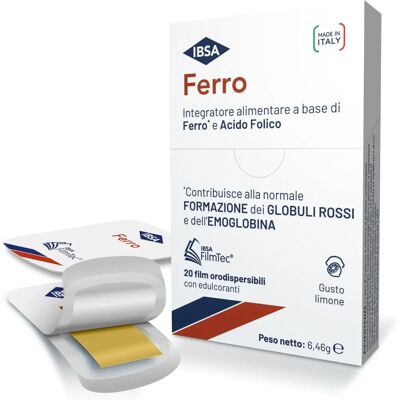 Ibsa Ferro - Acido Folico e Ferro - 20 Film Ordispersibili - Integratore Alimentare Ibsa Ferro - Acido Folico e Ferro - 20 Film Ordispersibili - Integratore Alimentare