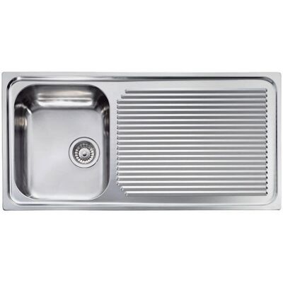 Lavello rettangolare in acciaio inox CM Aurora 101X50 - Scarico a sinistra Lavello rettangolare in acciaio inox CM Aurora 101X50 - Scarico a sinistra