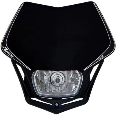 Racetech V-Face Headlight - Universal, Black - Headlight Racetech V-Face Headlight - Universal, Black - Headlight