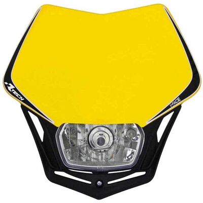 Phare RTECH V Face - Jaune et Noir - Ajustement Universel - Publicité Phare RTECH V Face - Jaune et Noir - Ajustement Universel - Publicité