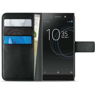 Puro - Sony Xperia XA1 - Milano - Musta - Lompakkokotelo Puro - Sony Xperia XA1 - Milano - Musta - Lompakkokotelo