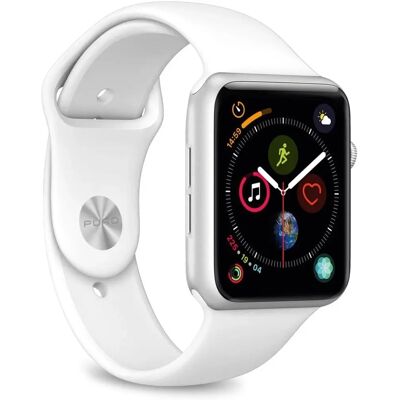 PURO ICON-sarjan silikoninen urheiliranneke Apple Watchille - Valkoinen PURO ICON-sarjan silikoninen urheiliranneke Apple Watchille - Valkoinen