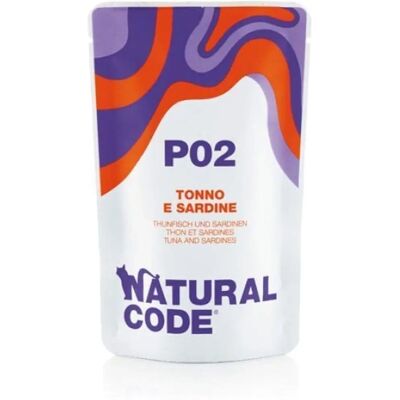 Cibo umido Natural Code con tonno e sardine per gatti - 70g Cibo umido Natural Code con tonno e sardine per gatti - 70g