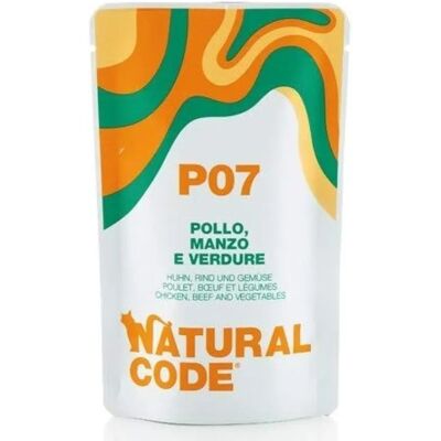 Natural Line srl Natural Code Busta (P07) Gatto Adulto Pollo, Manzo & Verdure 70g - Cibo umido per gatti Natural Line srl Natural Code Busta (P07) Gatto Adulto Pollo, Manzo & Verdure 70g - Cibo umido per gatti