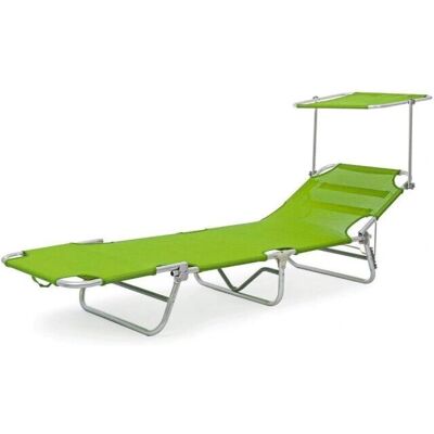 WEBMARKETPOINT Silla de descanso plegable verde con sombrilla - Lounge Chair WEBMARKETPOINT Silla de descanso plegable verde con sombrilla - Lounge Chair