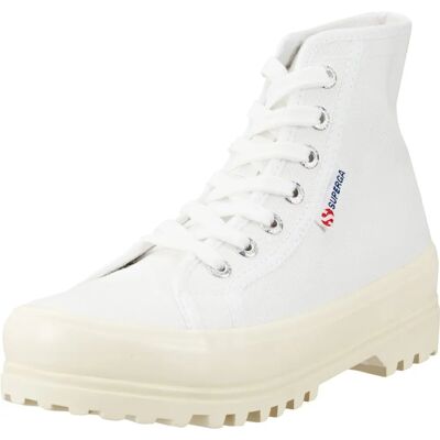 Superga 2341 Alpina Błyszczące Gumy Wysokie Buty Białe - Wysokie Sneakers Superga 2341 Alpina Błyszczące Gumy Wysokie Buty Białe - Wysokie Sneakers