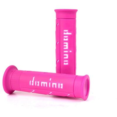 Manopole Manubrio Domino A360 - Fucsia/Bianco - Universale Manopole Manubrio Domino A360 - Fucsia/Bianco - Universale