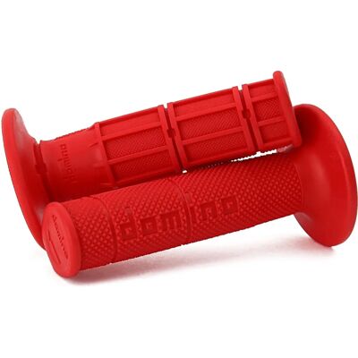 Poignées Domino 1150 Half-Waffle Rouge - Poignées de guidon Poignées Domino 1150 Half-Waffle Rouge - Poignées de guidon