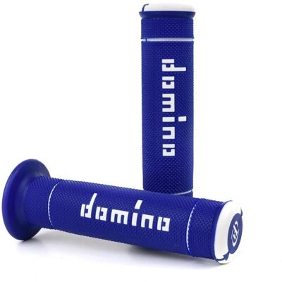 Poignées Domino Composée Double Bleu/Blanc - Grips - Publicité Poignées Domino Composée Double Bleu/Blanc - Grips - Publicité