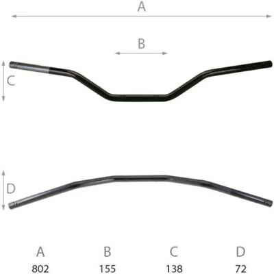 Tommaselli PLI haut noir acier stuur - Handlebar Tommaselli PLI haut noir acier stuur - Handlebar
