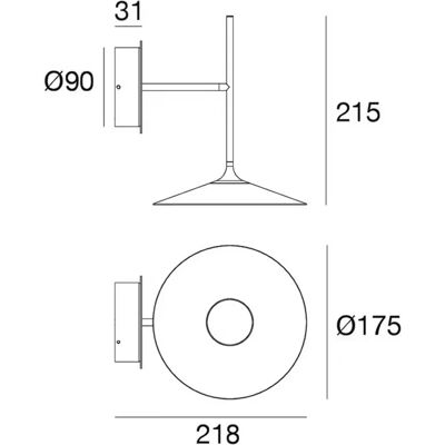 Linea Light Aplique LED Poe Plus - Lampada da parete bianca Linea Light Aplique LED Poe Plus - Lampada da parete bianca