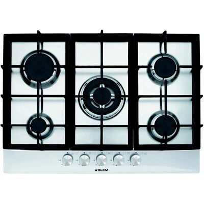 Glem Gas GT755HIX - Piano cottura a gas - 5 fuochi - Acciaio inox Glem Gas GT755HIX - Piano cottura a gas - 5 fuochi - Acciaio inox