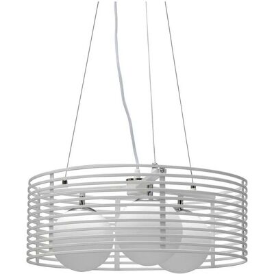 HOMEMANIA Lámpara de Techo Blanca - Metal - Diseño Moderno HOMEMANIA Lámpara de Techo Blanca - Metal - Diseño Moderno