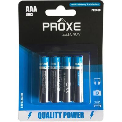 Pile alcaline Proxe Ministilo AAA - Confezione da 4 Pile alcaline Proxe Ministilo AAA - Confezione da 4