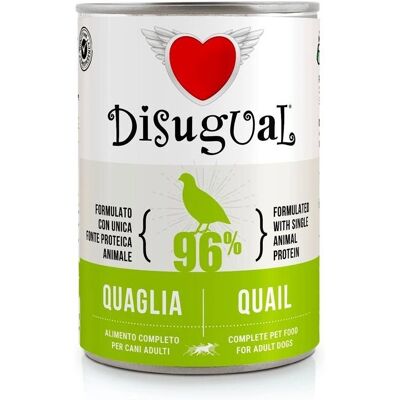 Cibo per cani Disugual con quaglia - Completo, Senza glutine, Italia Cibo per cani Disugual con quaglia - Completo, Senza glutine, Italia