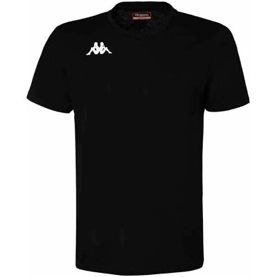 Camiseta preta Kappa Brizzo - Manga curta, Algodão Camiseta preta Kappa Brizzo - Manga curta, Algodão