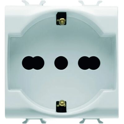 GEWISS GW10204DY Biała włosko/ niemiecka wtyczka - 2 moduły - 16A - 250V - Bivalente GEWISS GW10204DY Biała włosko/ niemiecka wtyczka - 2 moduły - 16A - 250V - Bivalente