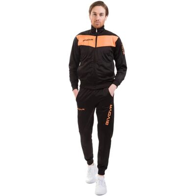 Givova TR018F1028 Herren Fußball-Trainingsanzug Schwarz/Rot - Trainingsanzug Givova TR018F1028 Herren Fußball-Trainingsanzug Schwarz/Rot - Trainingsanzug