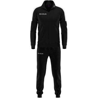 Givova Tuta Revolution Tracksuit - Polyester Microfleece - All Year - Men - Black & White - XL - Tracksuit Givova Tuta Revolution Tracksuit - Polyester Microfleece - All Year - Men - Black & White - XL - Tracksuit