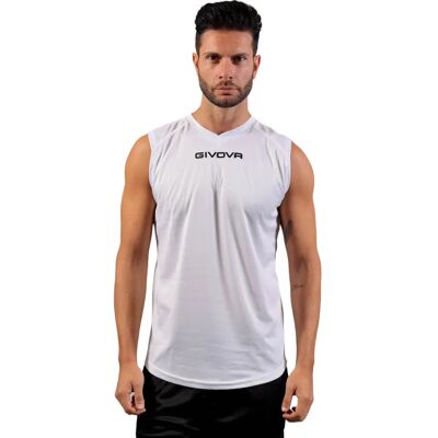 Givova Model MAC02-0003 Wit Mouwloos T-Shirt Givova Model MAC02-0003 Wit Mouwloos T-Shirt