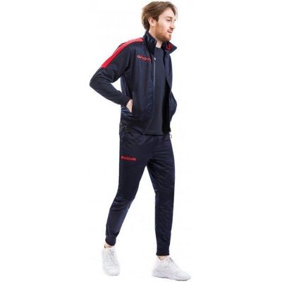 Givova Sports Tracksuit - Schwarz - Hoher Kragen & Reißverschluss Givova Sports Tracksuit - Schwarz - Hoher Kragen & Reißverschluss