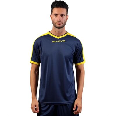 Givova Revolution Fußballtrikot mit Shorts - Navy/Gelb - 2XS Givova Revolution Fußballtrikot mit Shorts - Navy/Gelb - 2XS
