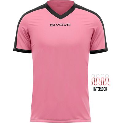Camiseta de Futebol GIVOVA Revolution Rosa/Preto - Poliester Camiseta de Futebol GIVOVA Revolution Rosa/Preto - Poliester