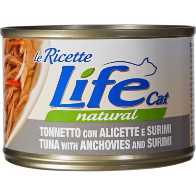 LIFE PET CARE LIFE GATTO RICETTE NATURALI TONNO CON ALICETTE E SURIMI 150G - Cibo per gatti LIFE PET CARE LIFE GATTO RICETTE NATURALI TONNO CON ALICETTE E SURIMI 150G - Cibo per gatti