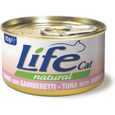 LIFECAT Cibo umido naturale per gatti - Tonno e Gamberetti, 85g LIFECAT Cibo umido naturale per gatti - Tonno e Gamberetti, 85g