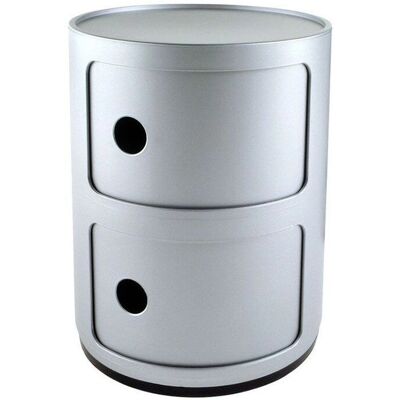 Kartell Componibili Conteneur de Rangement Argenté - Système Modulaire Iconique - Publicité Kartell Componibili Conteneur de Rangement Argenté - Système Modulaire Iconique - Publicité