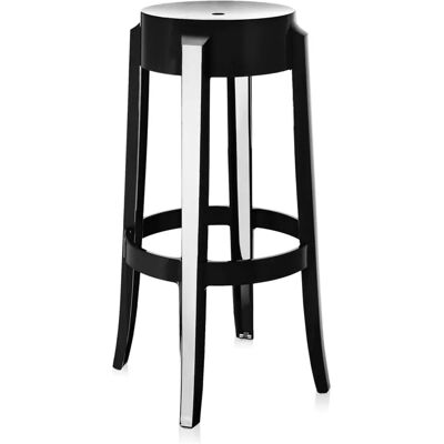 Kartell Ghost Schwarzer stapelbarer Sitzhocker - Esshocker Kartell Ghost Schwarzer stapelbarer Sitzhocker - Esshocker
