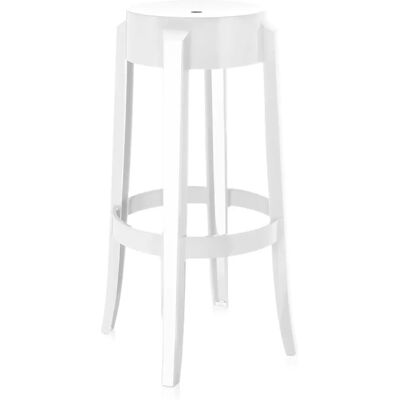 Kartell Charles Ghost 75 cm Weiß Transparent Plastik Barhocker Kartell Charles Ghost 75 cm Weiß Transparent Plastik Barhocker