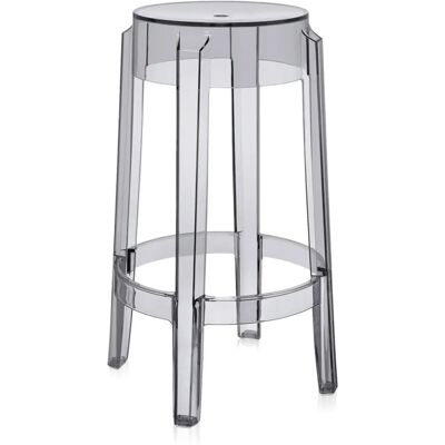 Kartell Charles Ghost Barová židle - Šedá - Stohovatelná Vysoká - Jídelní Židle Kartell Charles Ghost Barová židle - Šedá - Stohovatelná Vysoká - Jídelní Židle