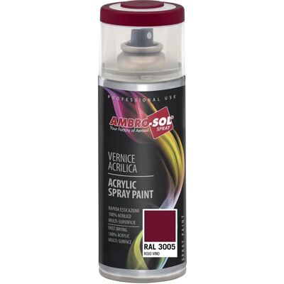 Smalto acrilico multiuso Ambro-Sol RAL 3005 Rosso Vino - Vernice Spray Smalto acrilico multiuso Ambro-Sol RAL 3005 Rosso Vino - Vernice Spray