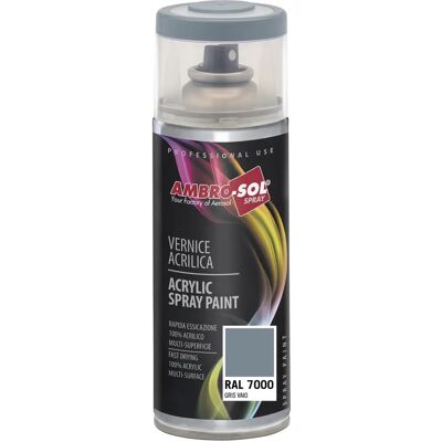 Spray di Vernice Acrilica Grigia Vao Ambro-Sol - Multiuso, Asciugatura Rapida, Lucido Spray di Vernice Acrilica Grigia Vao Ambro-Sol - Multiuso, Asciugatura Rapida, Lucido