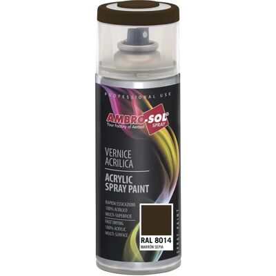 Spray di Vernice Marrone Ambrosol - Uso Interno/Esterno - 400ml Spray di Vernice Marrone Ambrosol - Uso Interno/Esterno - 400ml
