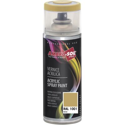 Peinture en spray beige Ambrosol RAL 1001 - Pour surfaces - Publicité Peinture en spray beige Ambrosol RAL 1001 - Pour surfaces - Publicité